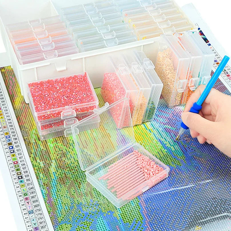 Organizador de materiales para bordado con diamantes