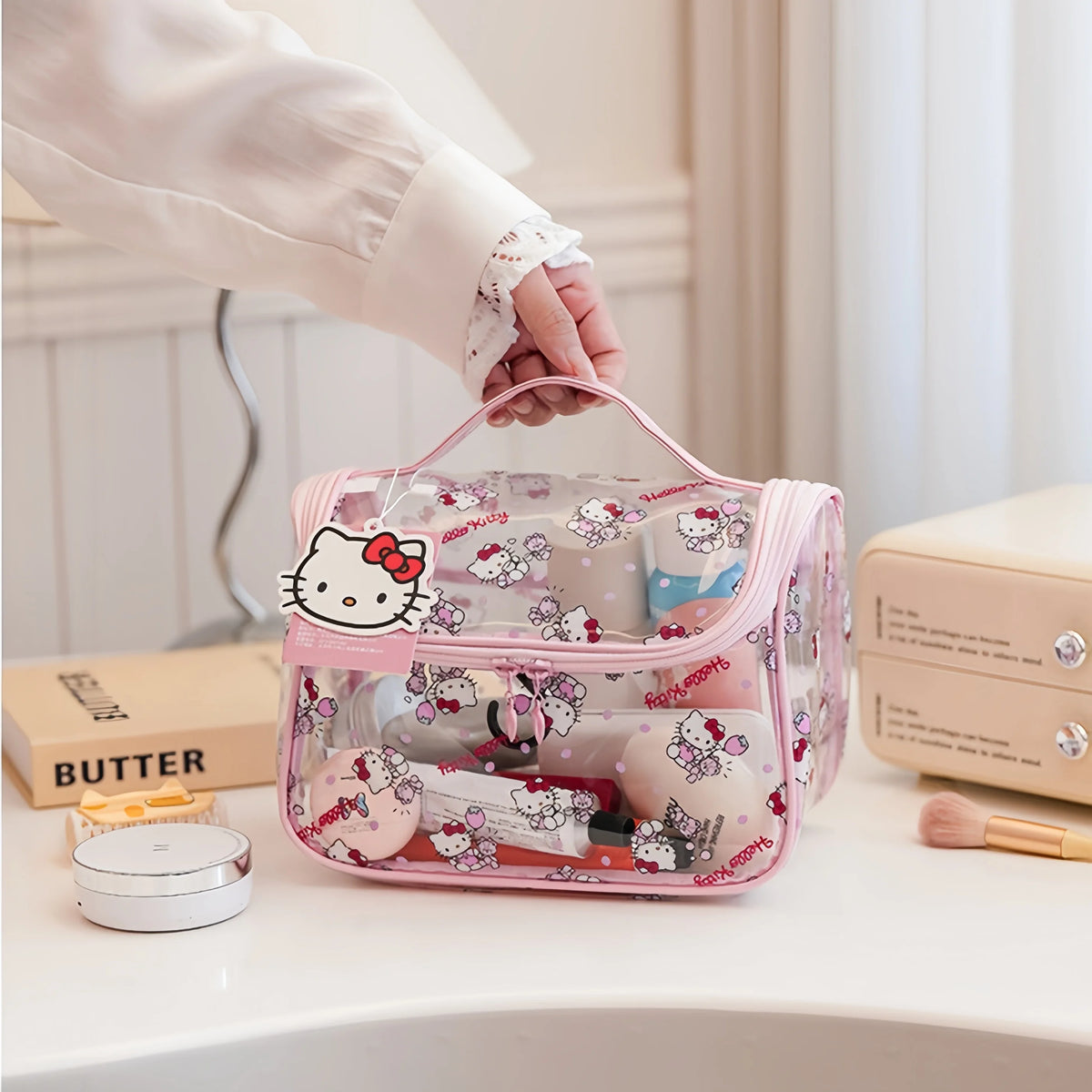 Neceser Sanrio de 22 × 18 × 12 cm para organización diaria