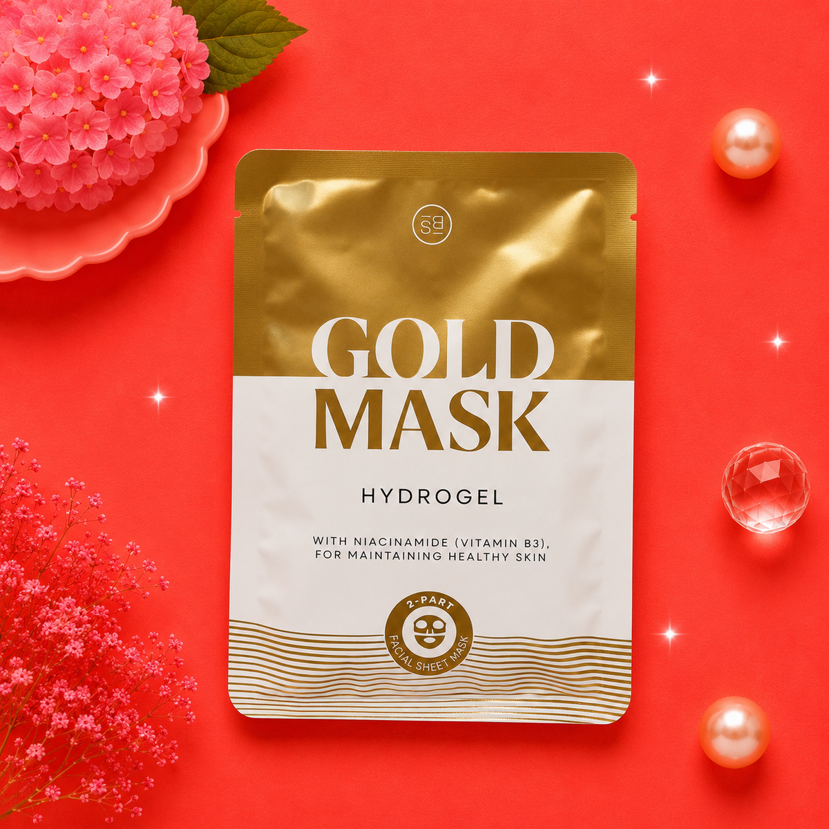 Detalle de la textura de la mascarilla facial de hidrogel