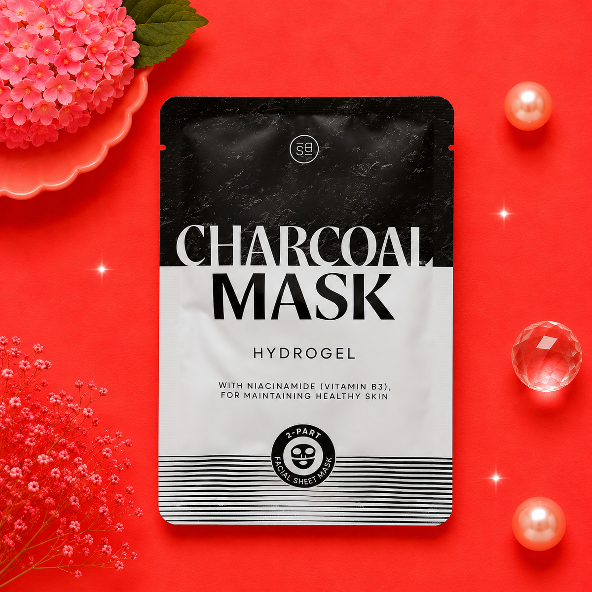 Mascarilla facial de hidrogel en su presentación