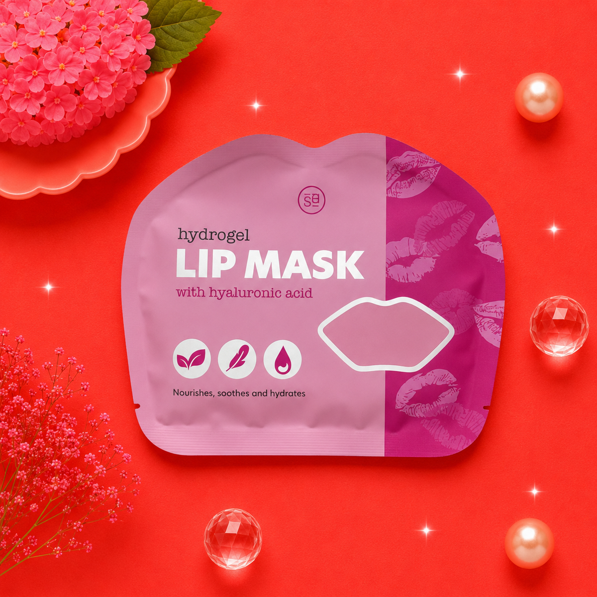 Presentación de una mascarilla labial de cosmética
