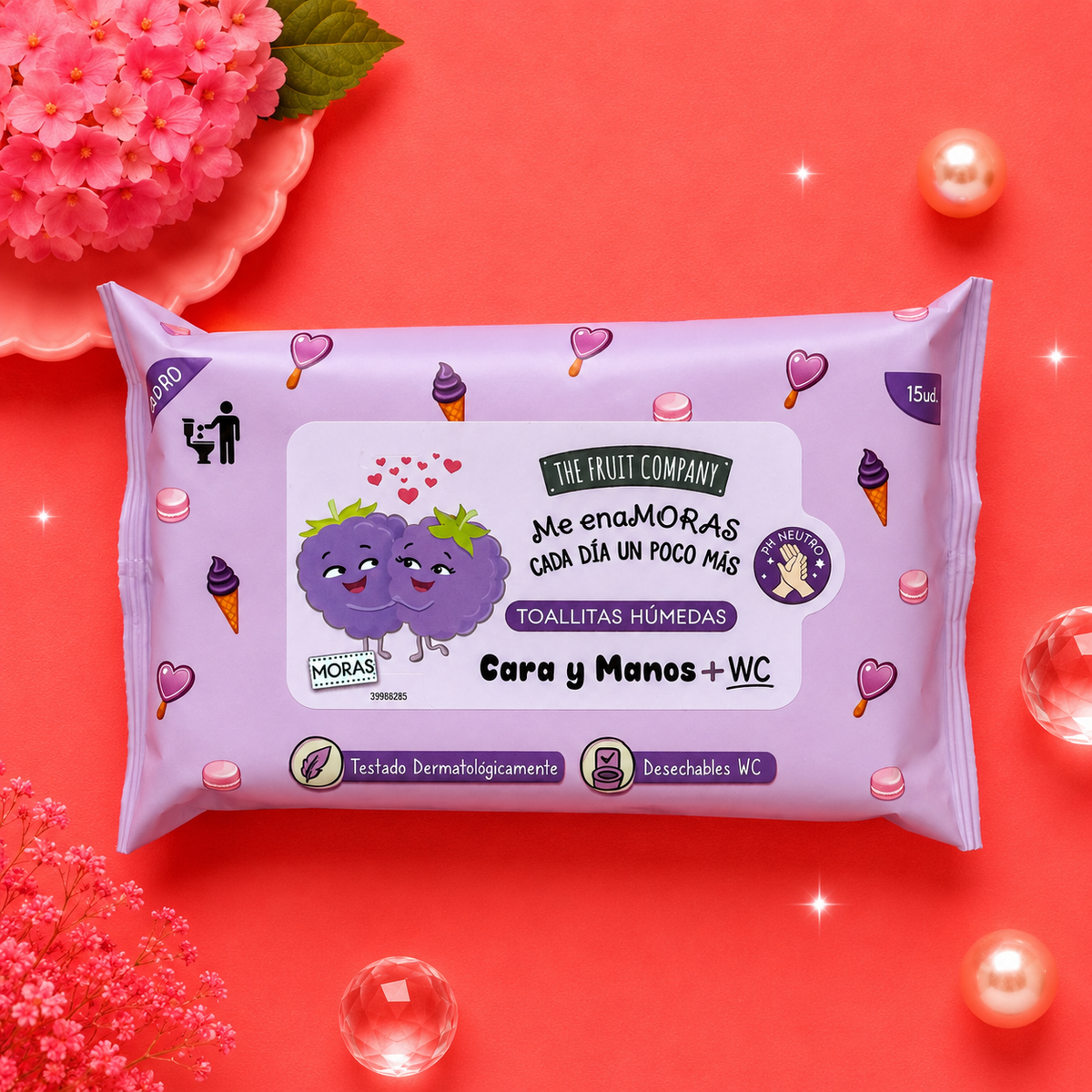 Presentación de toallitas para el cuidado facial y de manos