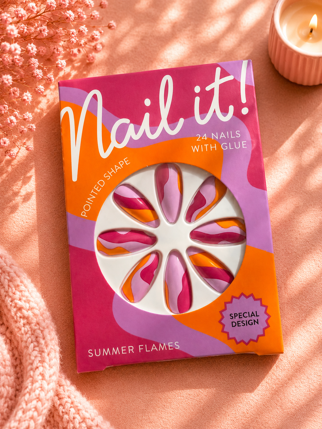 Uñas press on de cosmética para manicura
