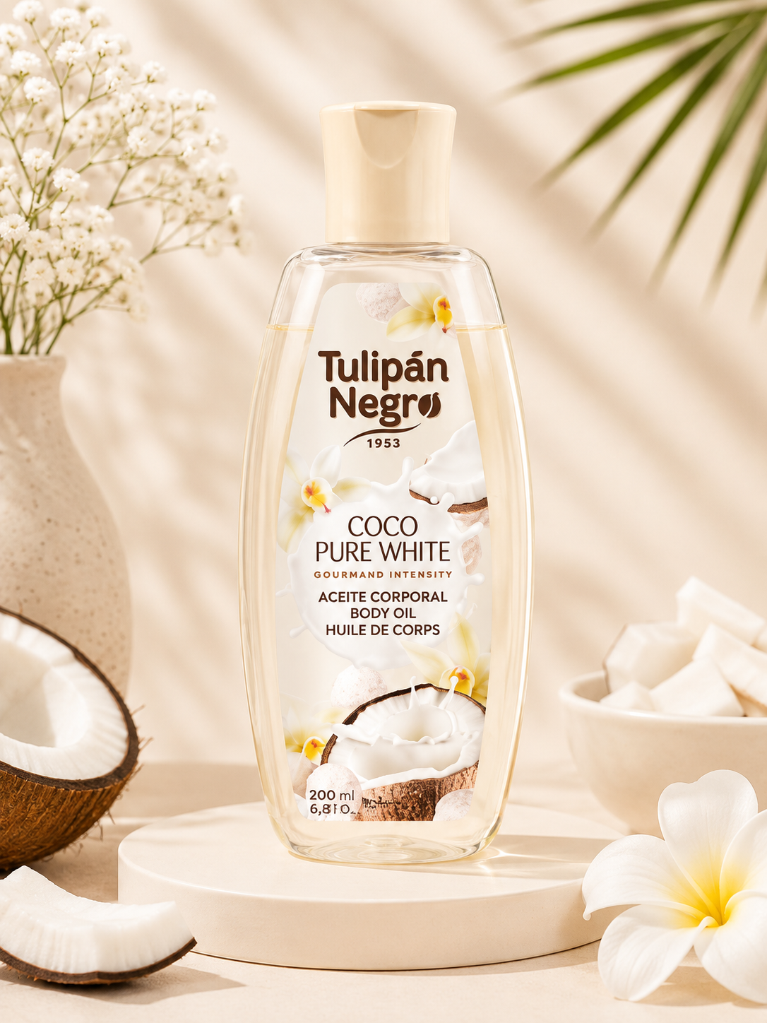 Aceite corporal en color blanco
