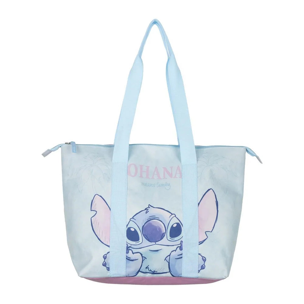 Bolso de playa Stitch azul claro con asas