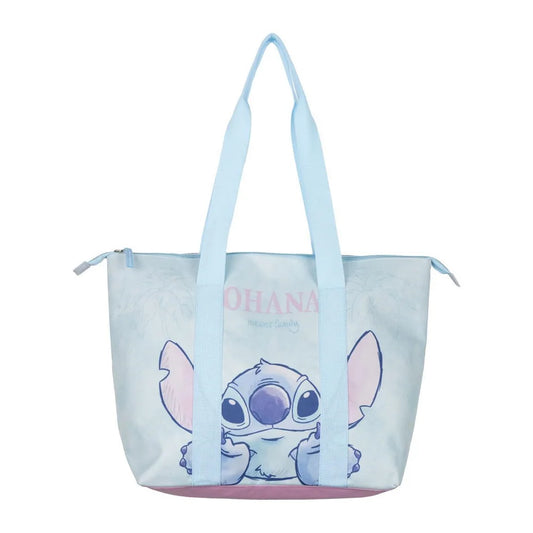 Bolso de playa Stitch azul claro con asas