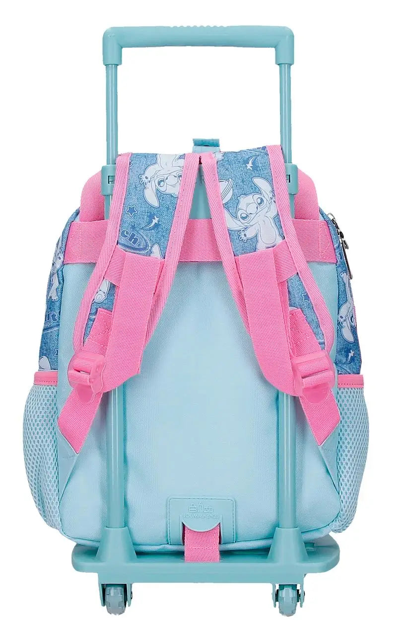 Bolsillo delantero y tirantes ajustables de la mochila de Stitch