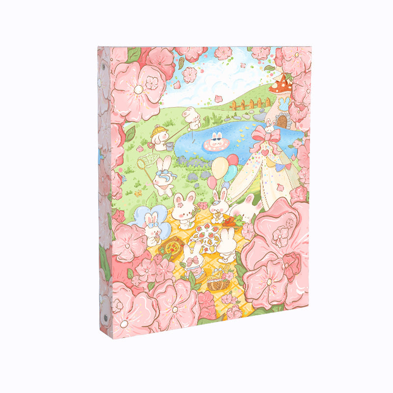 Carpeta A4 decorada con diseño de conejito contador