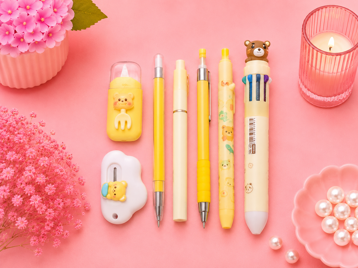 Detalle del cúter incluido en el set de papelería kawaii
