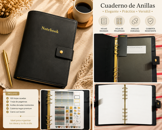 Cuaderno de anillas A5 para organizar apuntes