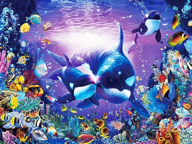 Variantes de tamaño para el mosaico de delfín