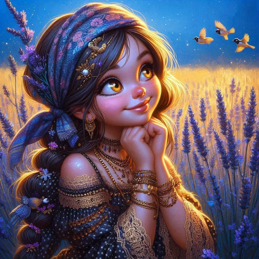 Diseño pastoral de diamond painting 5D en formato Full Square
