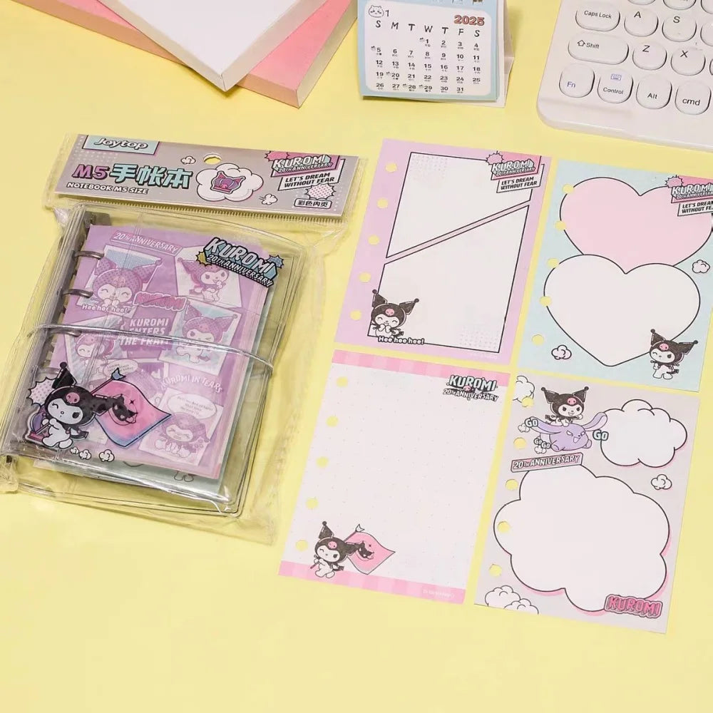 Cuaderno Kuromi abierto para tomar notas y planificar tareas