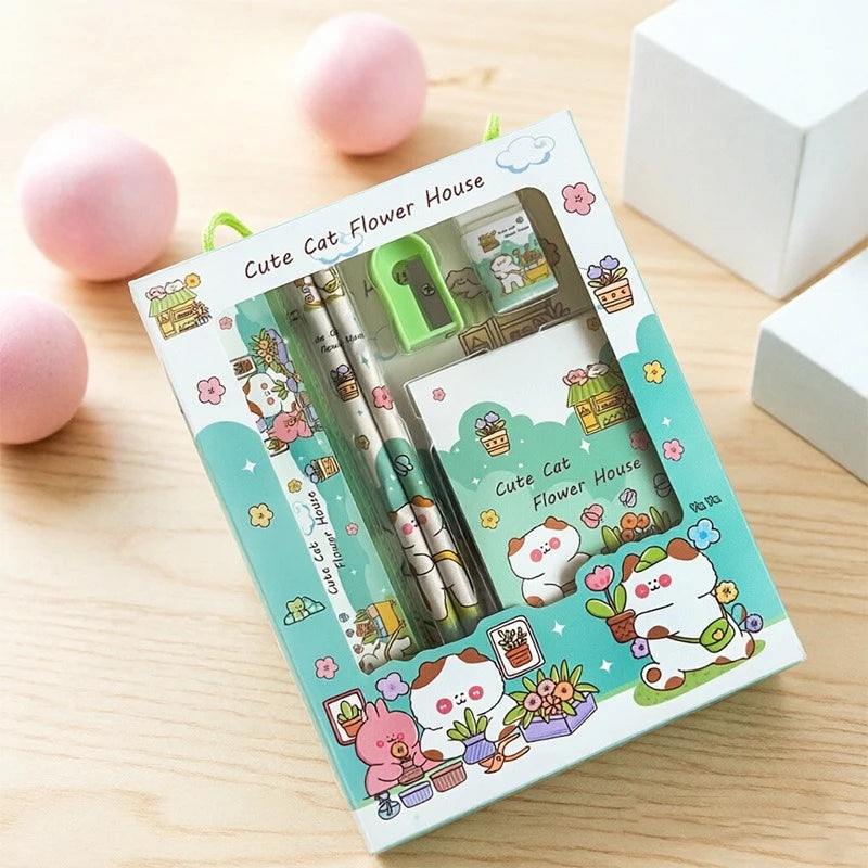 Set de papelería kawaii disponible en ocho estilos