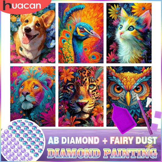 Diseño animal colorido para completar con diamond painting