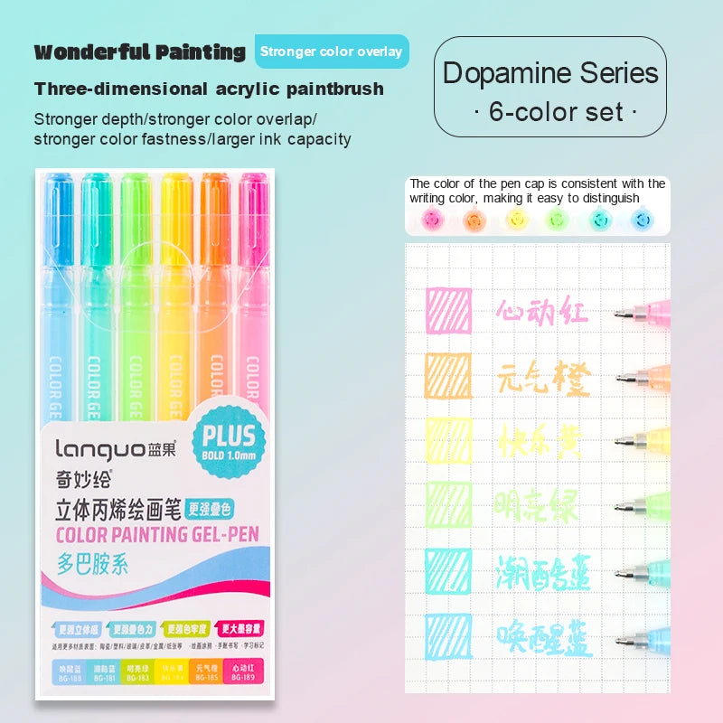 Estuche con bolígrafos de gel de varios colores