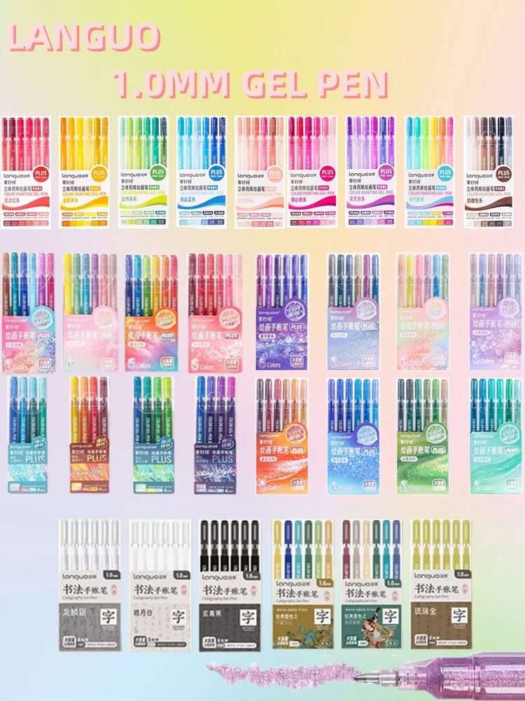 Set de bolígrafos de gel con purpurina en varios colores