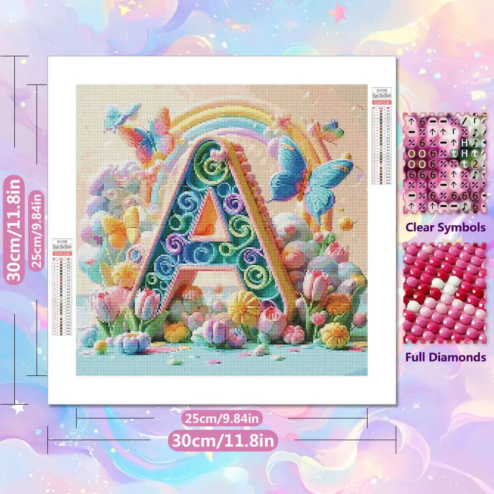 Mosaico de diamantes con motivo de mariposa