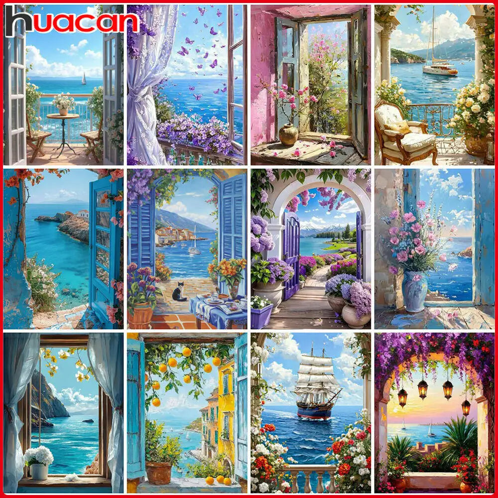 Paisaje floral para crear con diamond painting