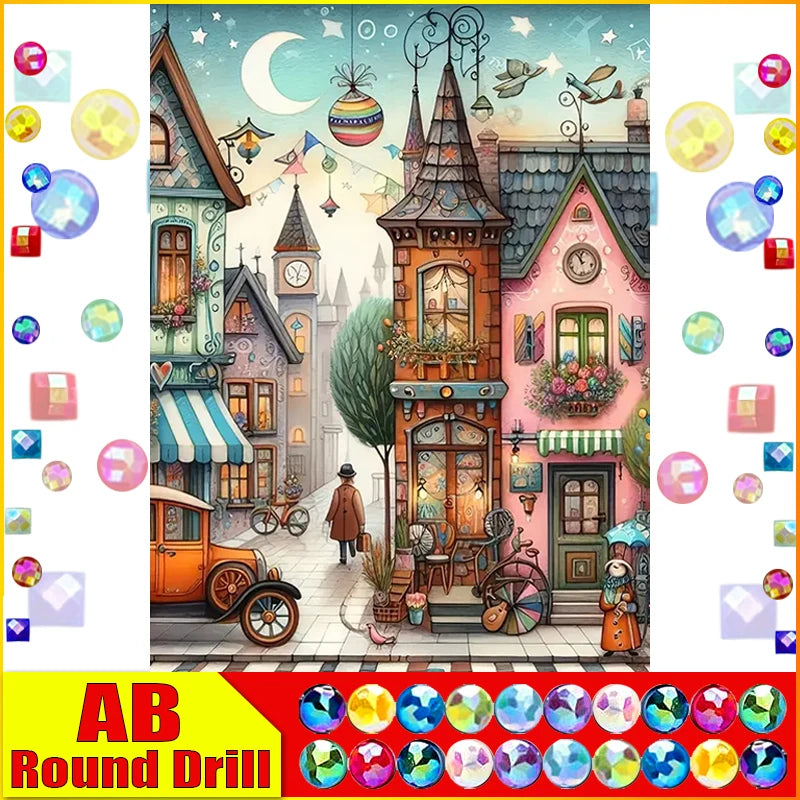Casa integrada en un paisaje para completar con diamond painting 5D