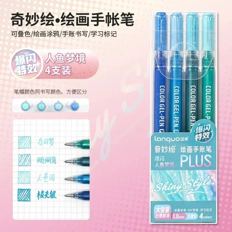 Gama de colores de bolígrafos para escribir