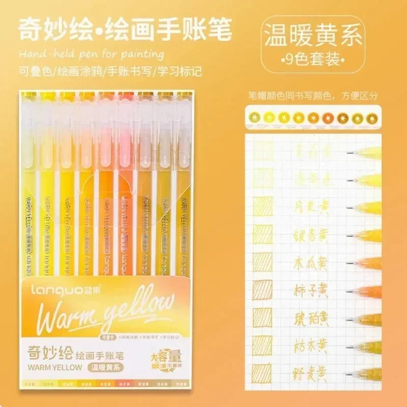 Selección de tintas de gel para escritura