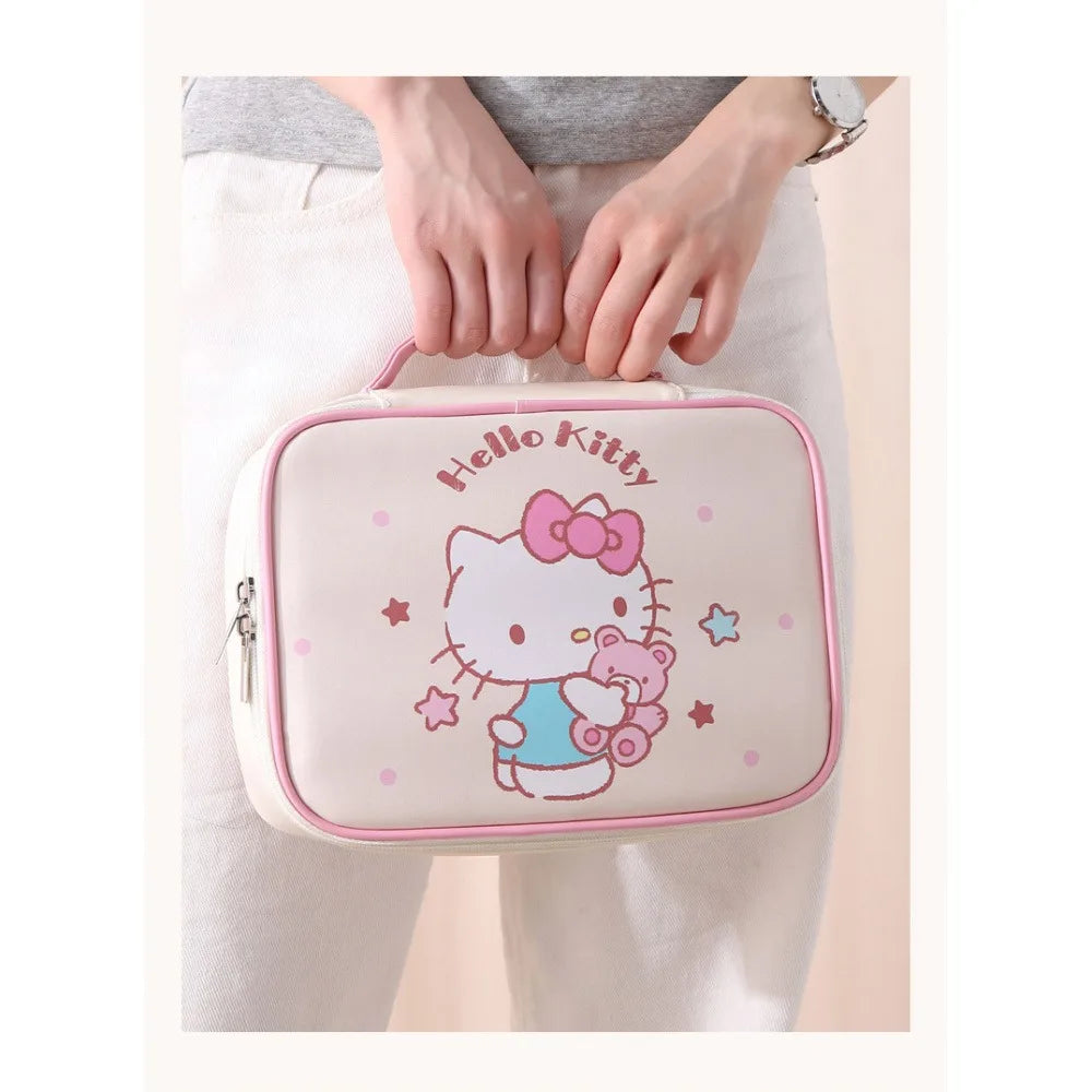 Organizador portátil de maquillaje Sanrio en verde claro