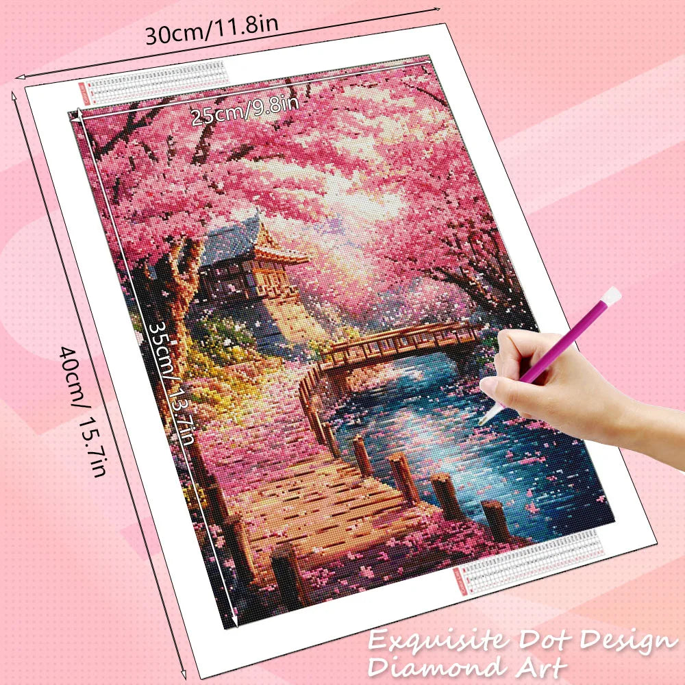 Lienzo de área completa con paisaje para pintar con diamantes
