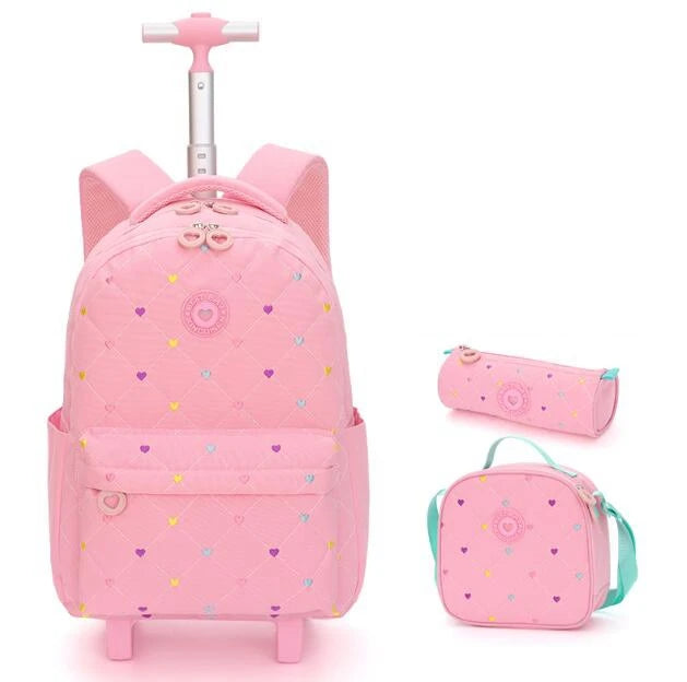 Detalle de las ruedas fijas de la mochila