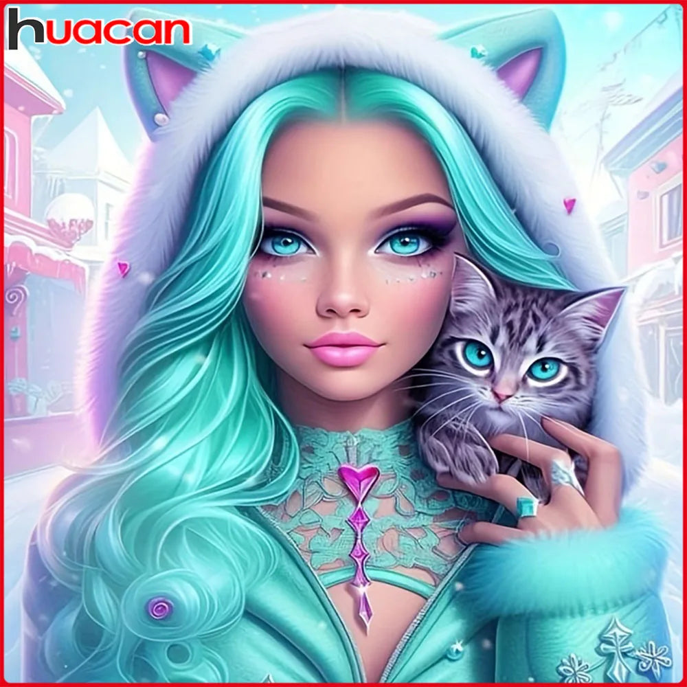 Kit de diamond painting con retrato estilo cartoon