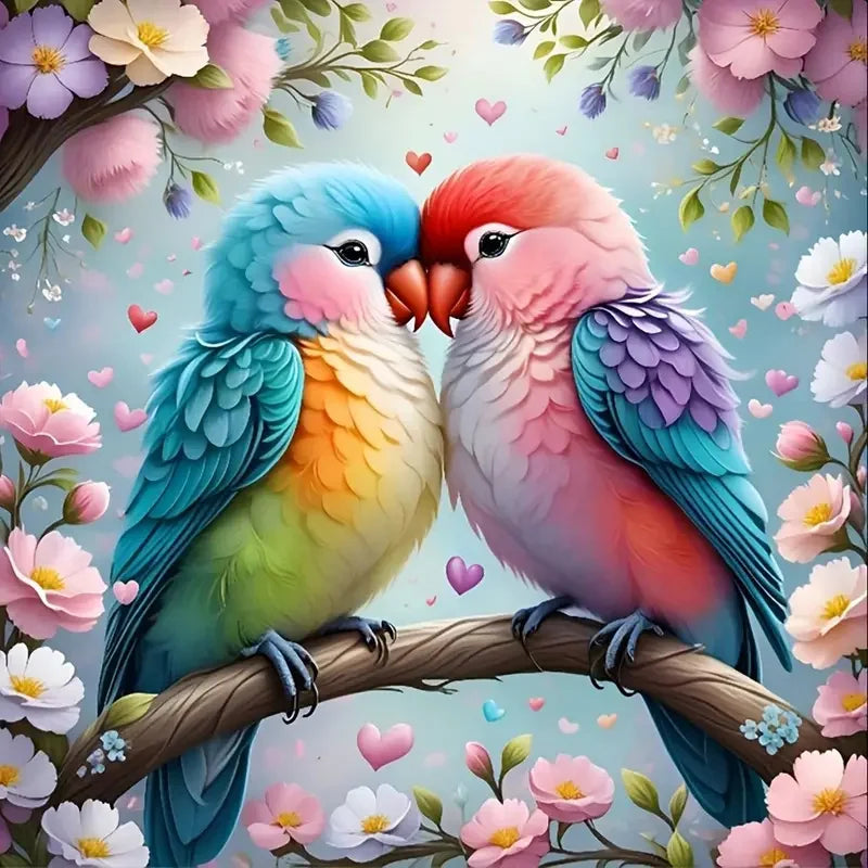 Proyecto decorativo de loro para crear con diamond painting