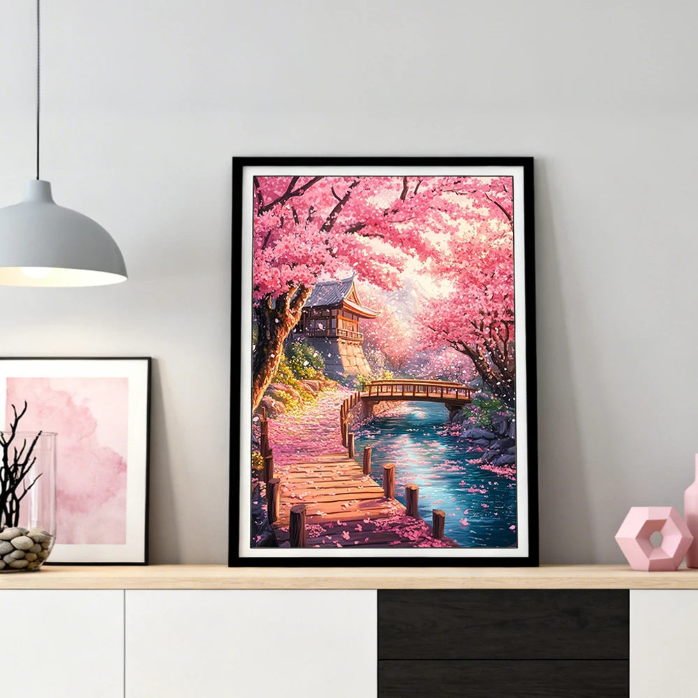 Detalle de piezas de resina para completar un paisaje floral