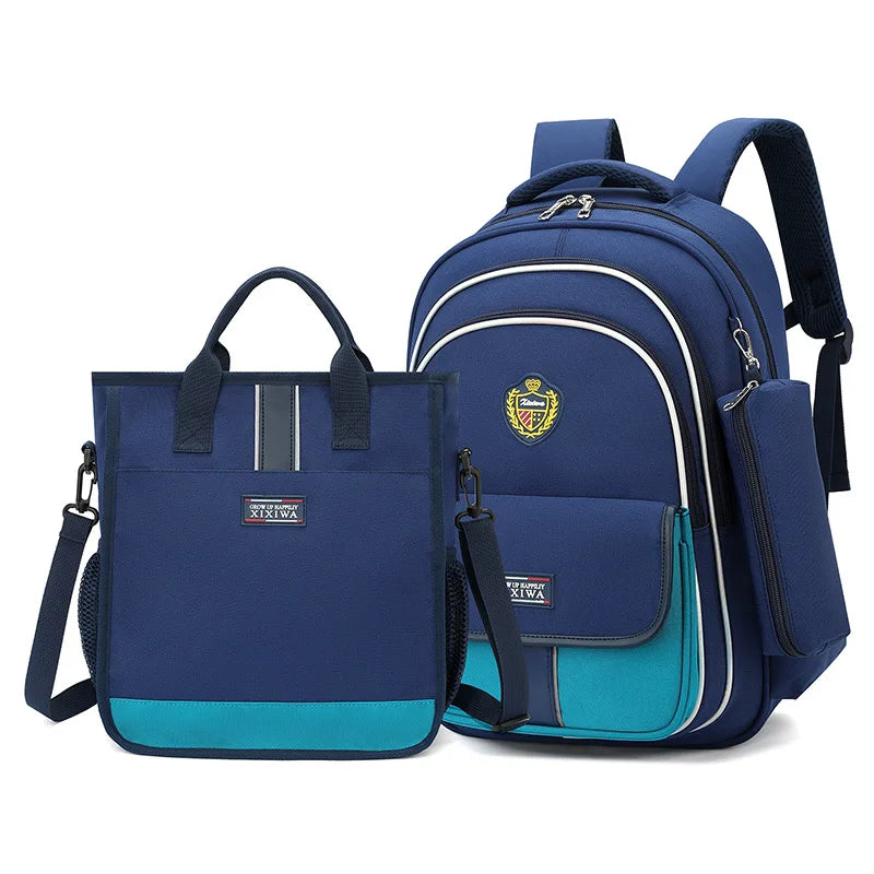 Mochila infantil azul marino con ruedas