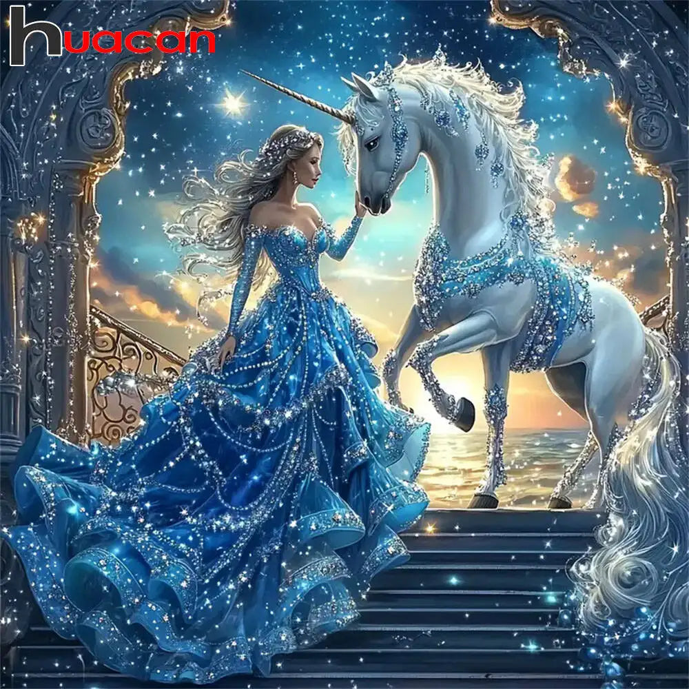 Kit de diamond painting con unicornio princesa