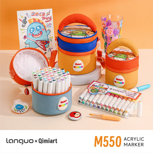 Set multicolor de rotuladores acrílicos con bolsa de almacenamiento