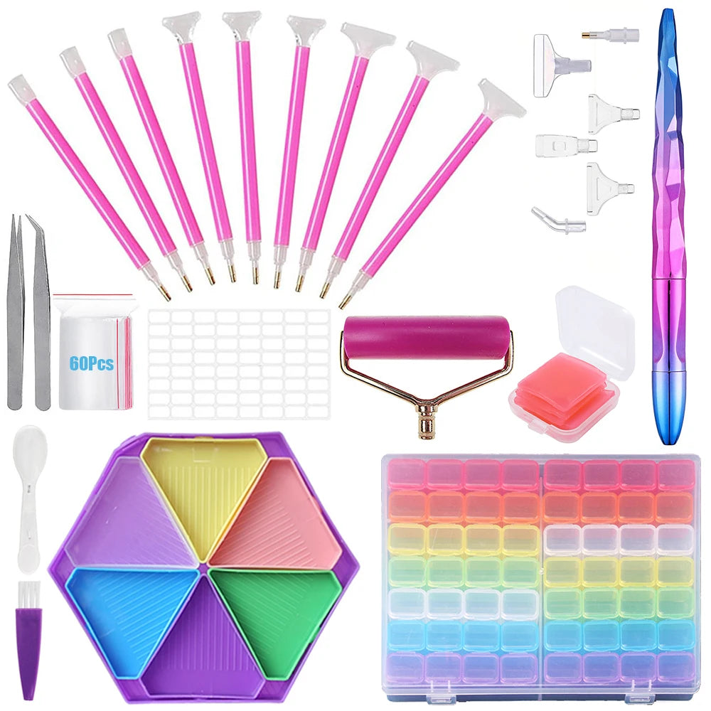 Kit de pintura con diamantes en variante multicolor