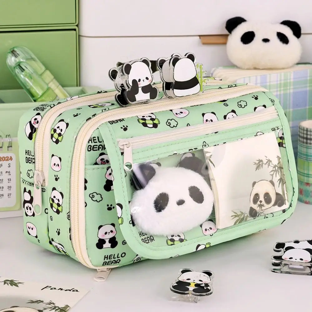 Detalle de tela, lona y PVC del estuche de papelería