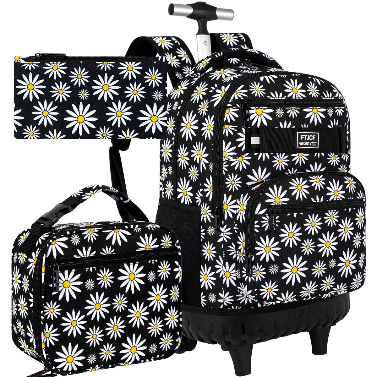 Asa telescópica de la mochila floral con ruedas