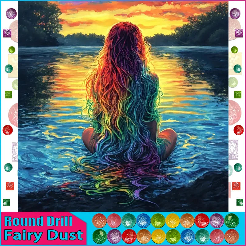 Retrato al atardecer terminado con acabado brillante