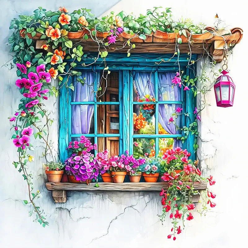 Detalle de un motivo floral formado con piezas de resina