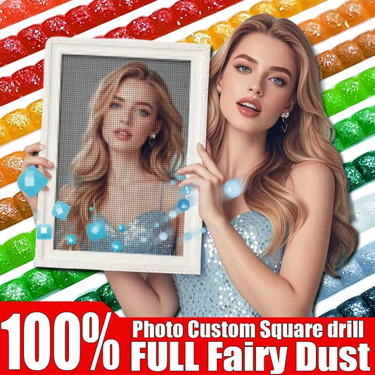 Diamond painting 5D personalizado con acabado Full Fairy Dust