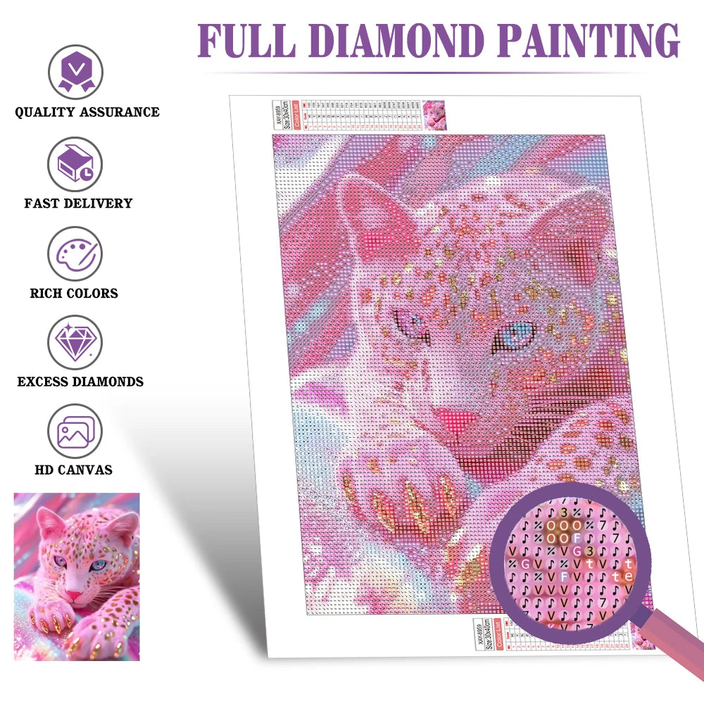 Lienzo de diamond painting con zona de pegado completa