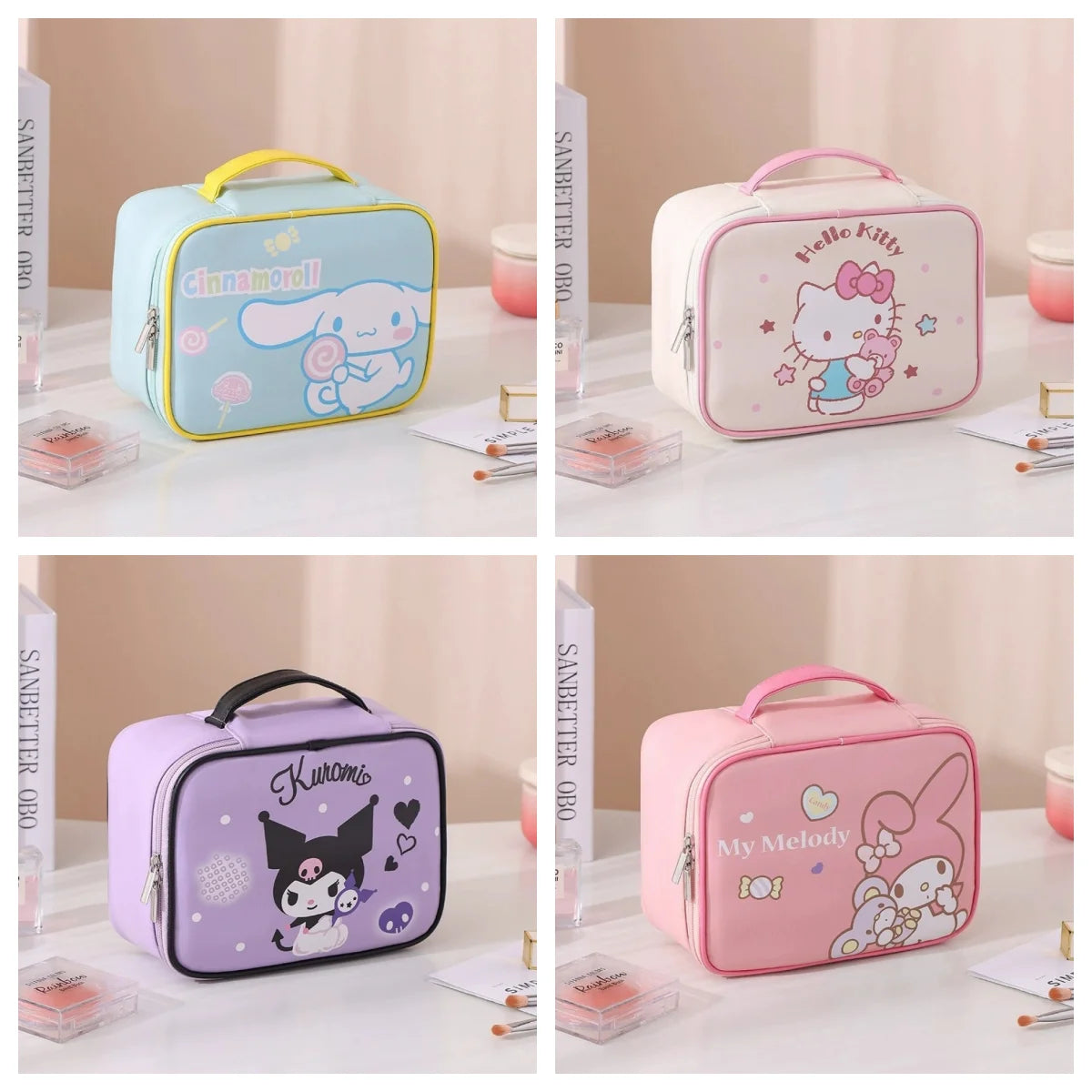 Neceser desmontable de Sanrio con diseños de My Melody y Hello Kitty