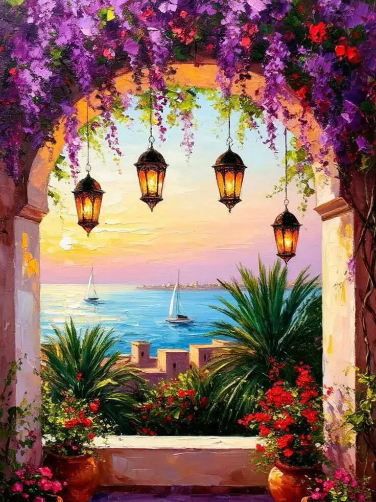 Proyecto floral de diamond painting para casa