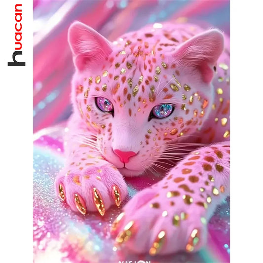 Diseño de leopardo para completar con diamond painting