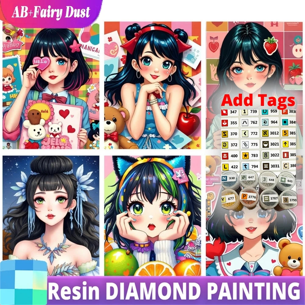 Kit de diamond painting 5D con ilustración de estilo cartoon