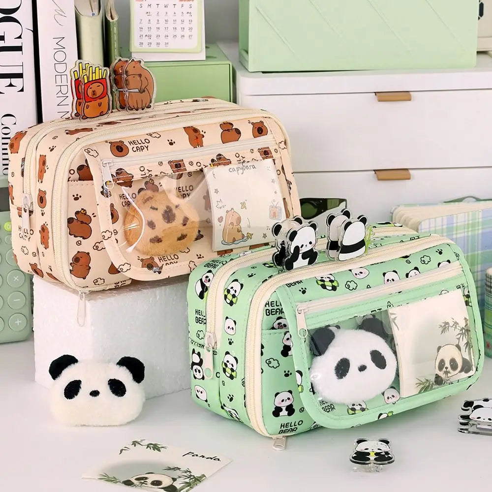 Estuche compacto para lápices y accesorios de escritorio