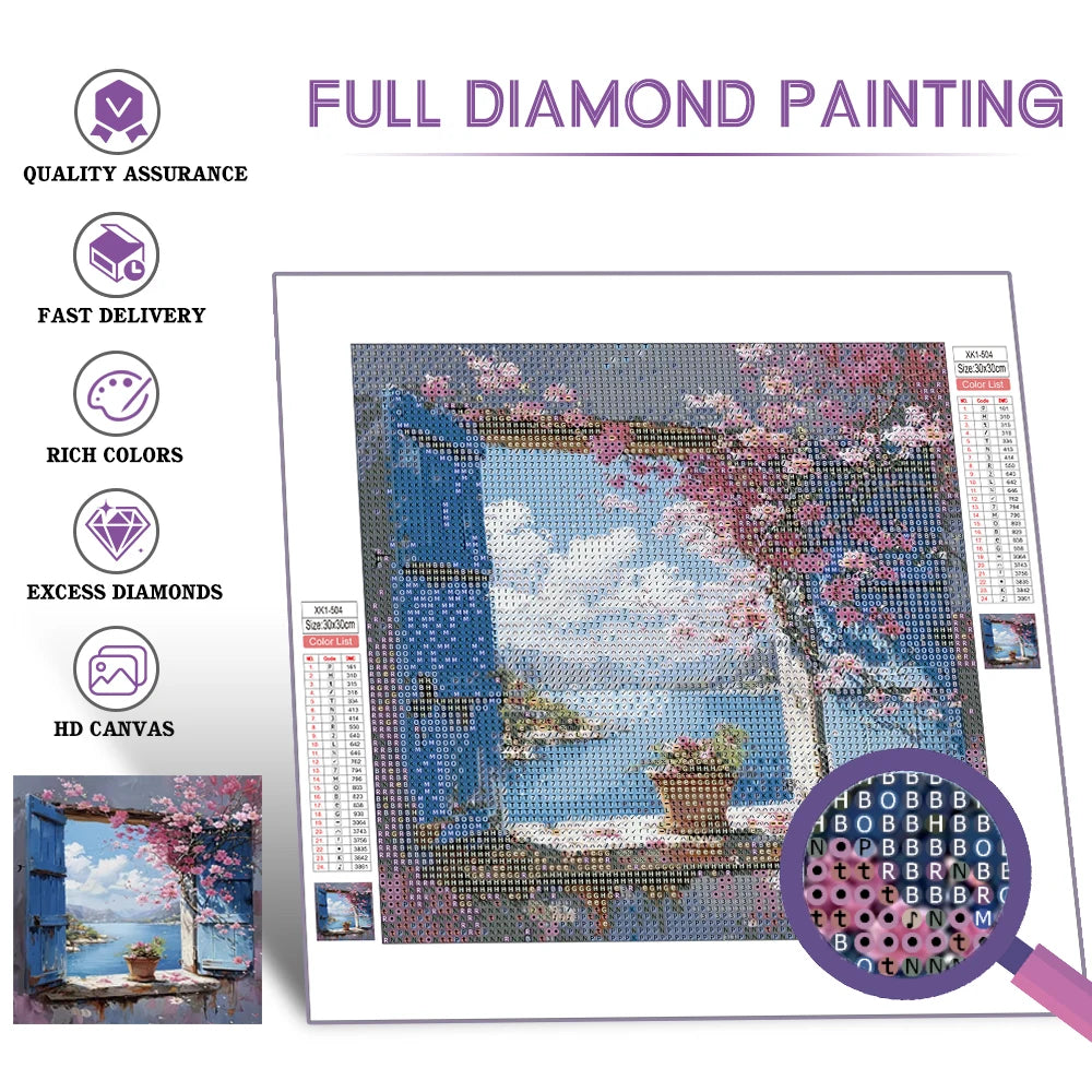 Piezas de resina para completar un mosaico de diamantes floral