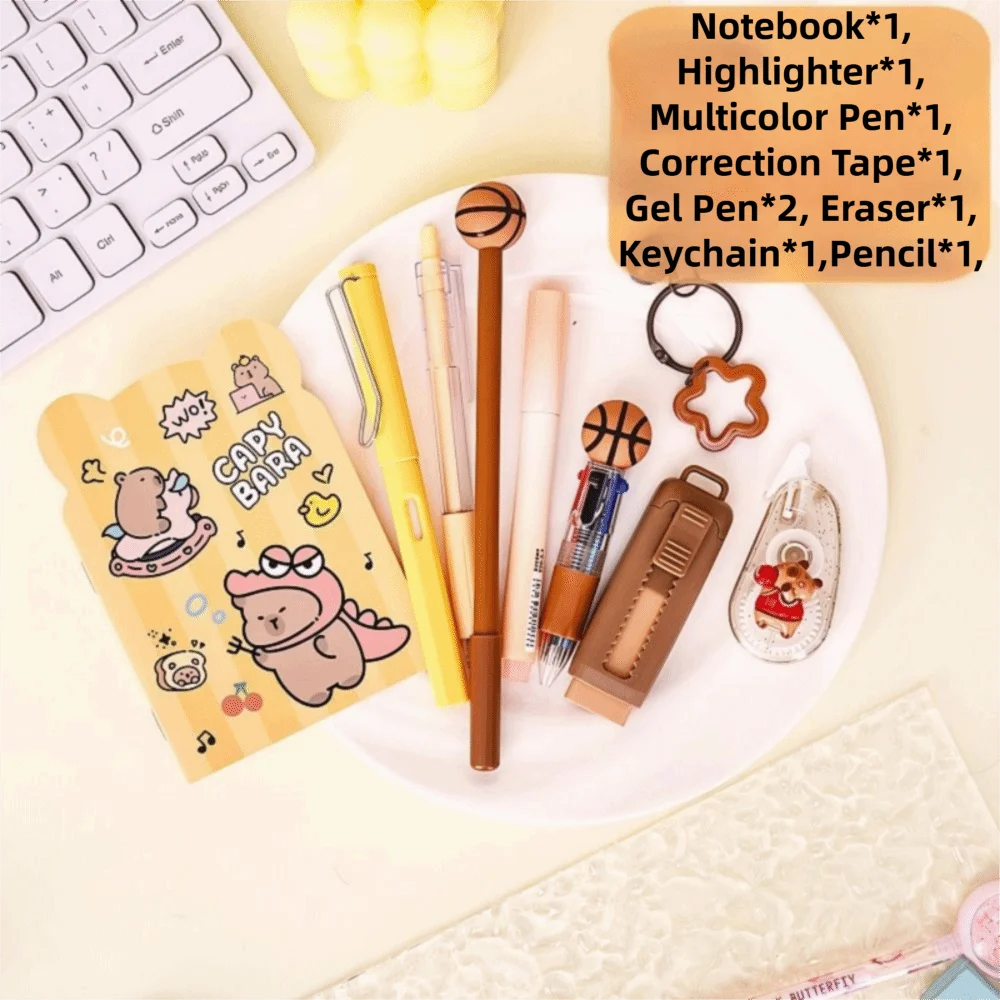 Detalle del diseño decorativo de la papelería kawaii